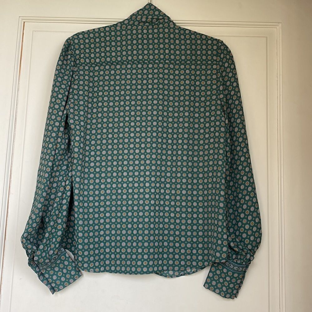 NEW With Tags Button Front Blouse With Sash Detai… - image 7